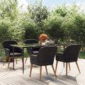 5-tlg. Garten-Essgruppe mit Kissen Schwarz