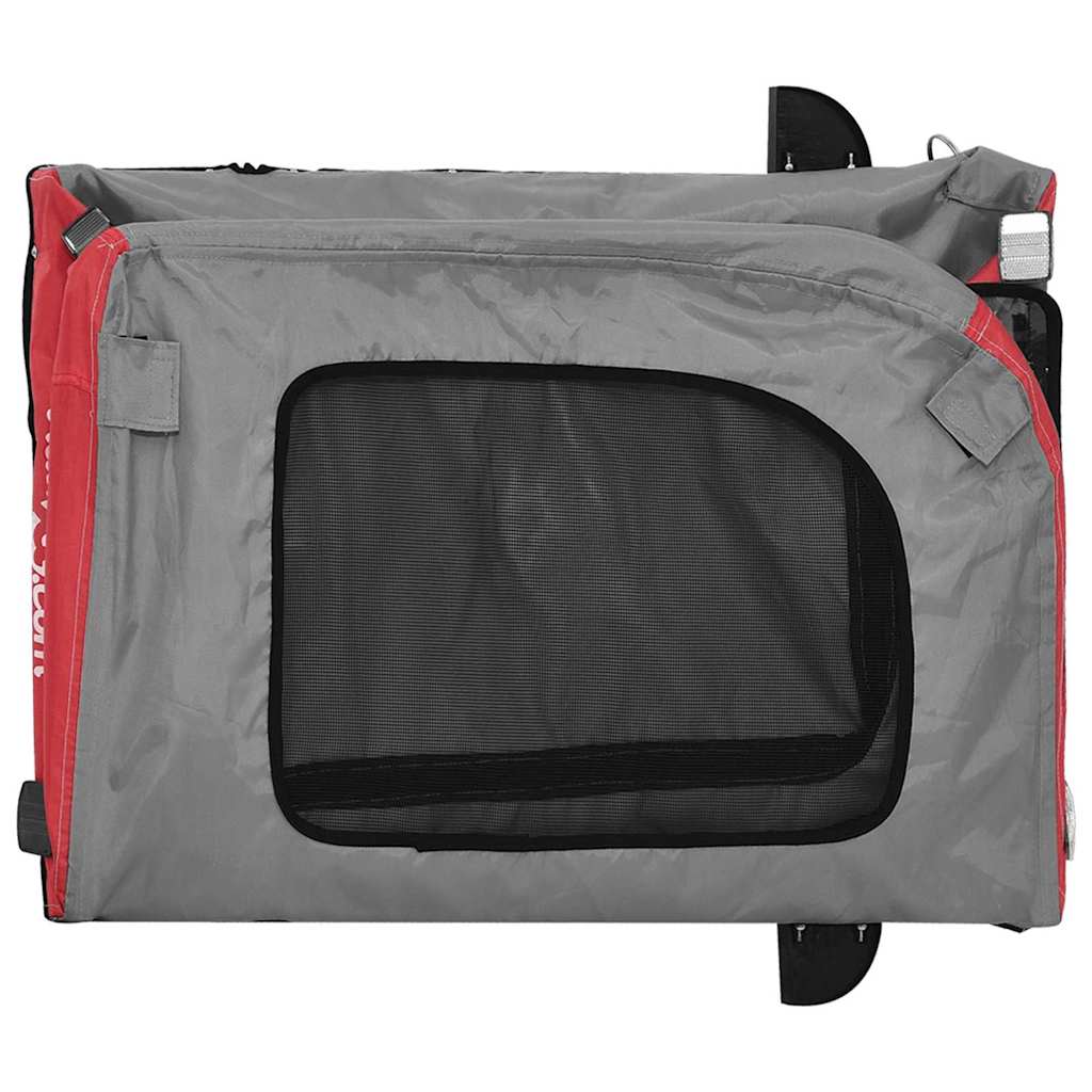 Fahrradanhänger für Haustiere Rot und Grau 125 x 53 x 54 cm