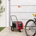 Fahrradanhänger für Haustiere Rot und Grau 125 x 53 x 54 cm