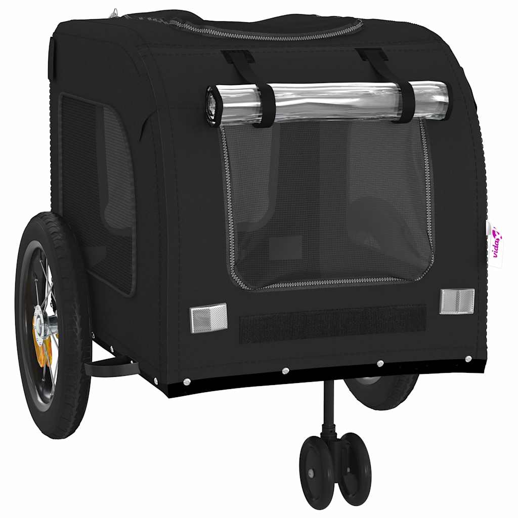 Fahrradanhänger für Haustiere Schwarz 125 x 53 x 54 cm