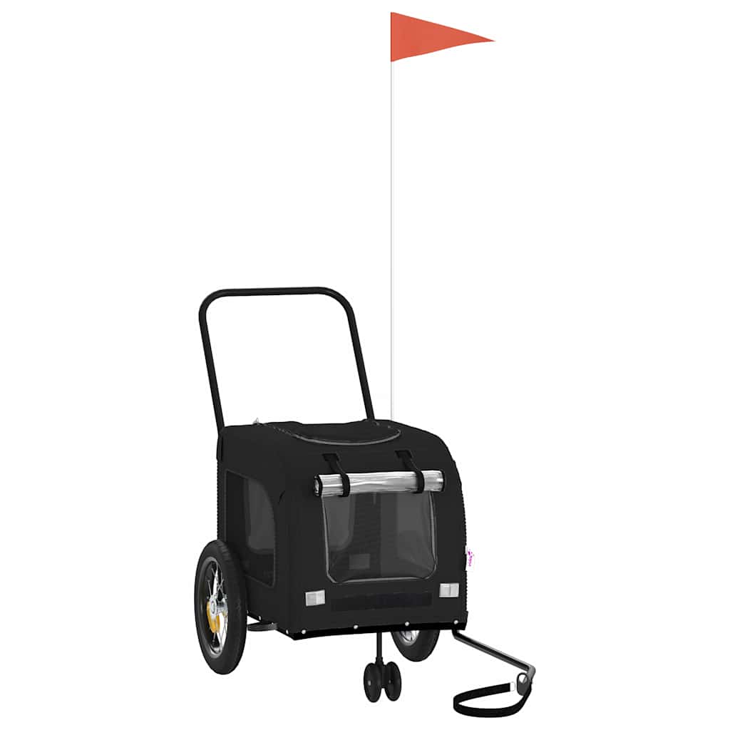Fahrradanhänger für Haustiere Schwarz 125 x 53 x 54 cm