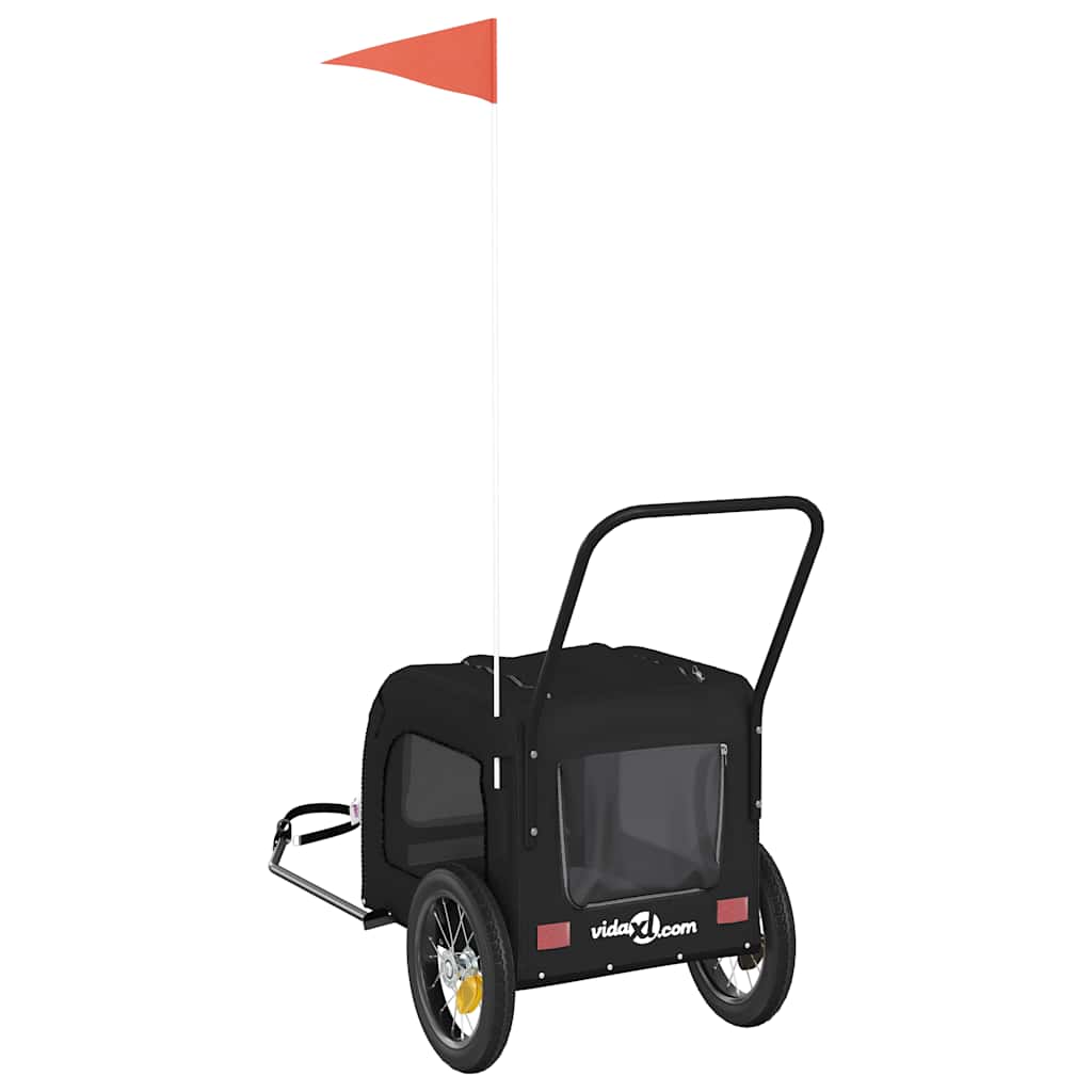 Fahrradanhänger für Haustiere Schwarz 125 x 53 x 54 cm