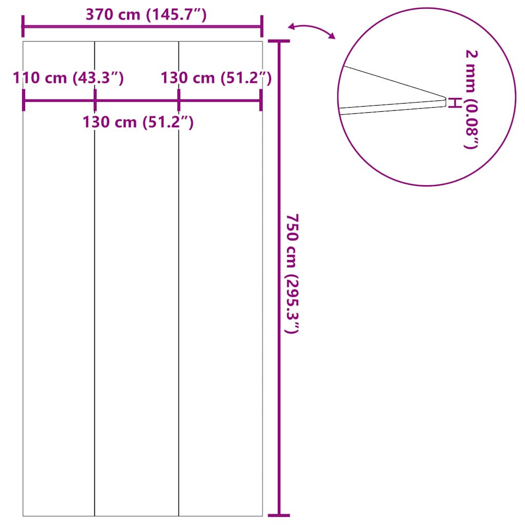 Pool-Bodentuch Hellgrau 750x370 cm Polyester Geotextil