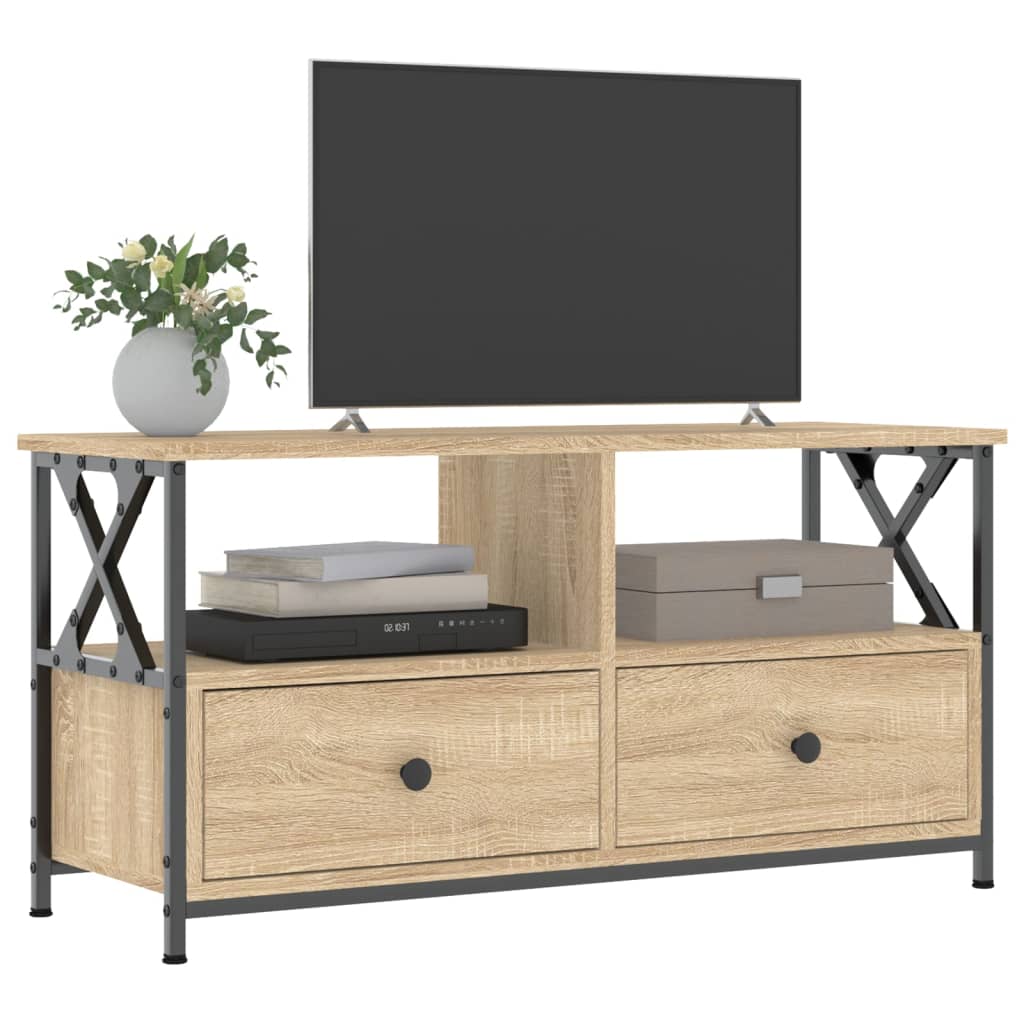 TV-Schrank Sonoma-Eiche 90x33x45 cm Holzwerkstoff & Eisen
