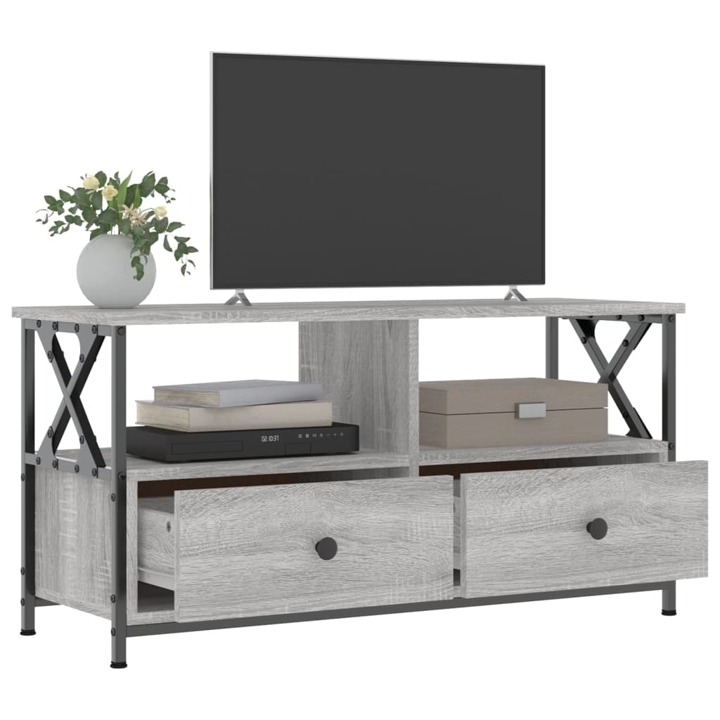 TV-Schrank Grau Sonoma 90x33x45 cm Holzwerkstoff & Eisen