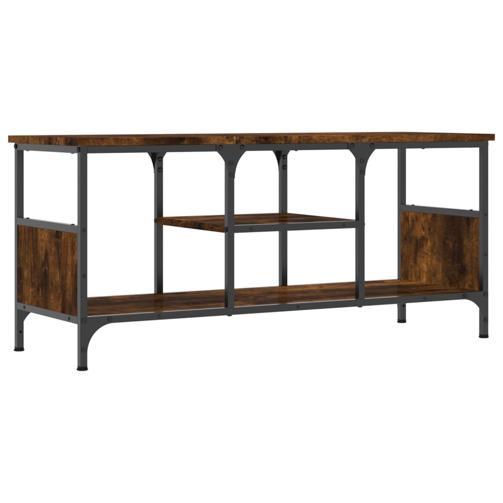 TV-Schrank Räuchereiche 100x35x45 cm Holzwerkstoff & Eisen