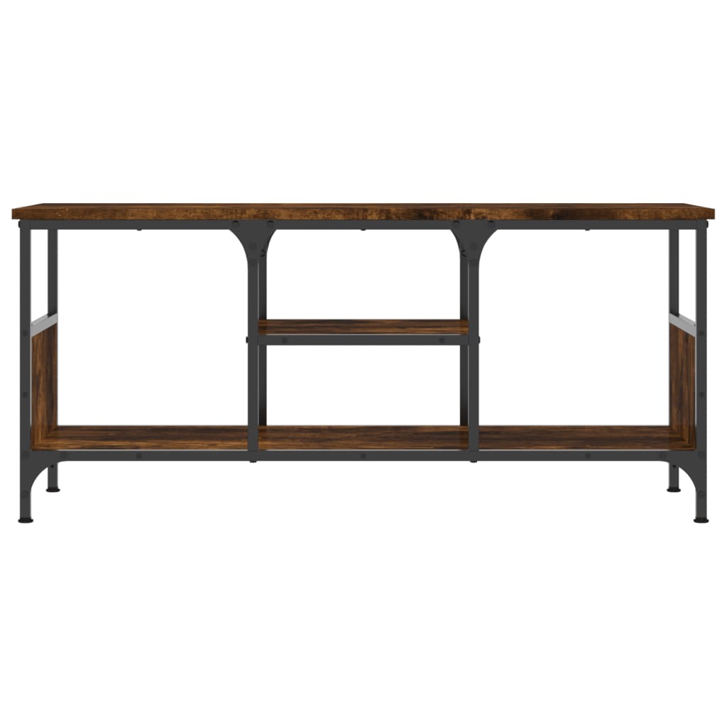 TV-Schrank Räuchereiche 100x35x45 cm Holzwerkstoff & Eisen