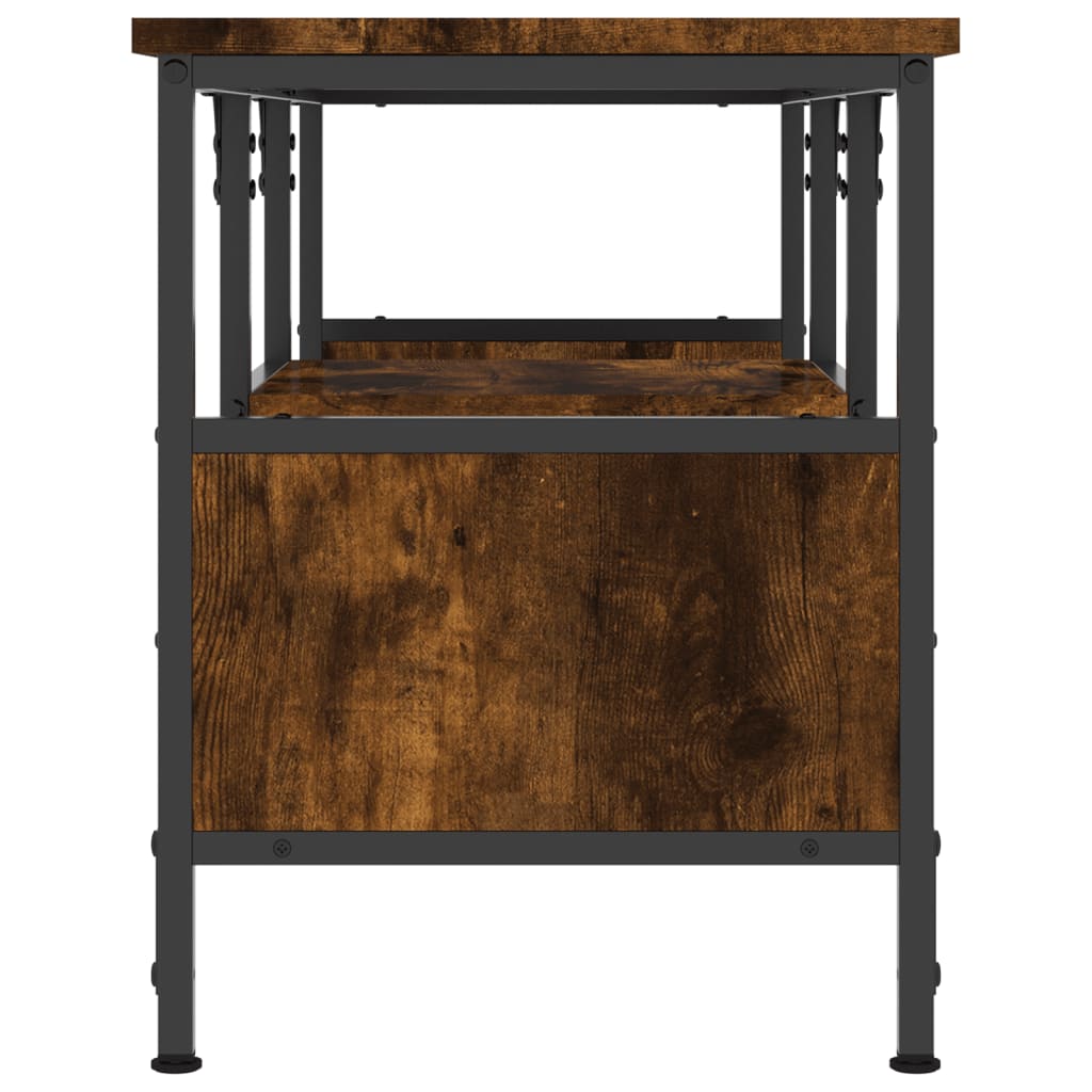 TV-Schrank Räuchereiche 100x35x45 cm Holzwerkstoff & Eisen