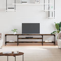 TV-Schrank Räuchereiche 201x35x45 cm Holzwerkstoff & Eisen