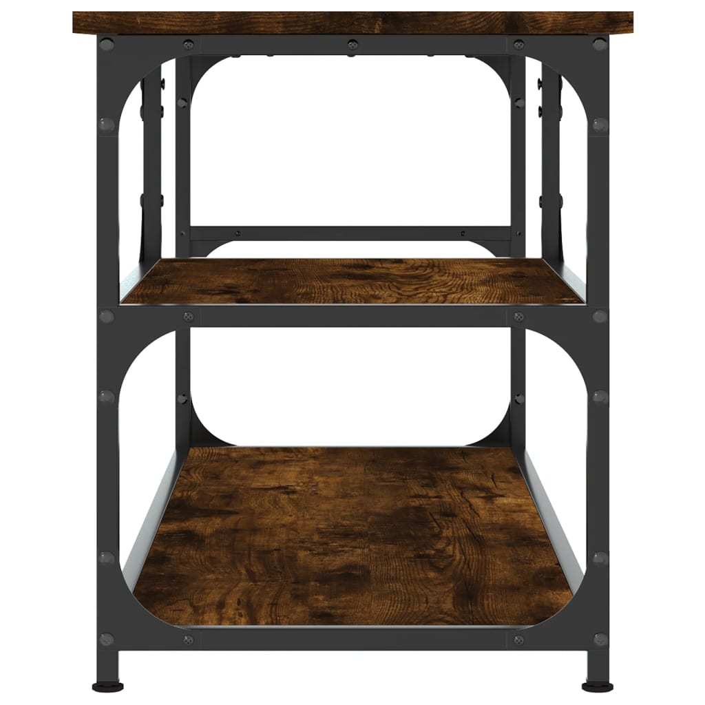 TV-Schrank Räuchereiche 103x38x46,5 cm Holzwerkstoff und Stahl