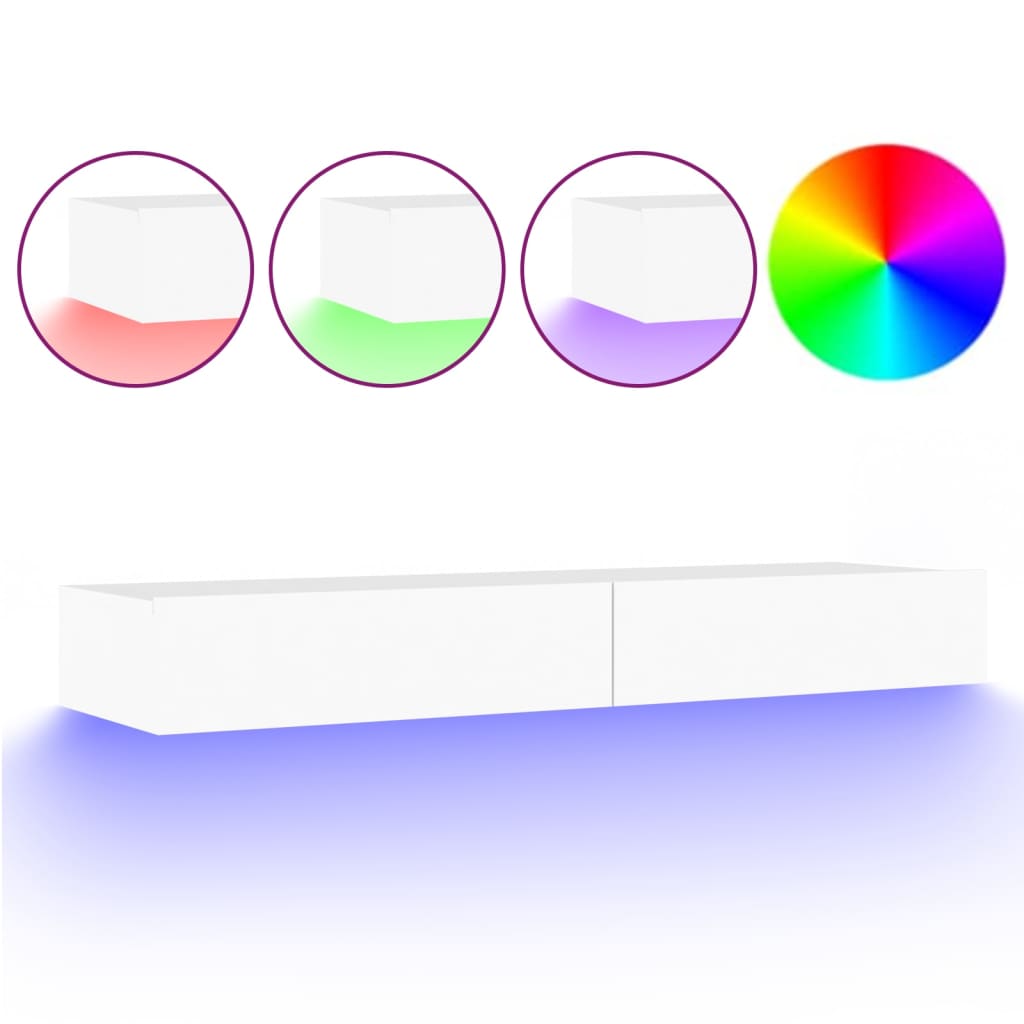 TV-Schrank mit LED-Leuchten Weiß 120x35x15,5 cm