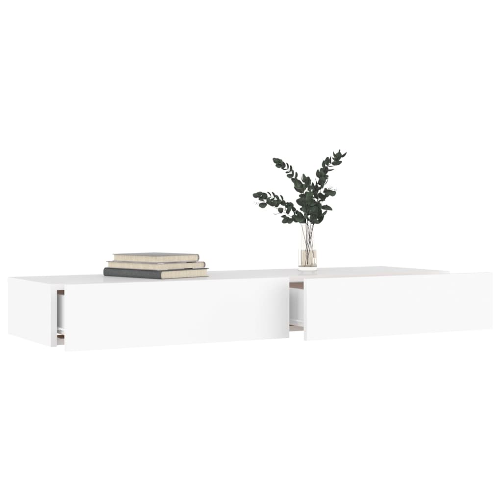TV-Schrank mit LED-Leuchten Weiß 120x35x15,5 cm