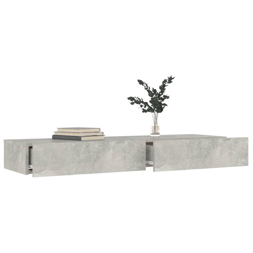 TV-Schrank mit LED-Leuchten Betongrau 120x35x15,5 cm