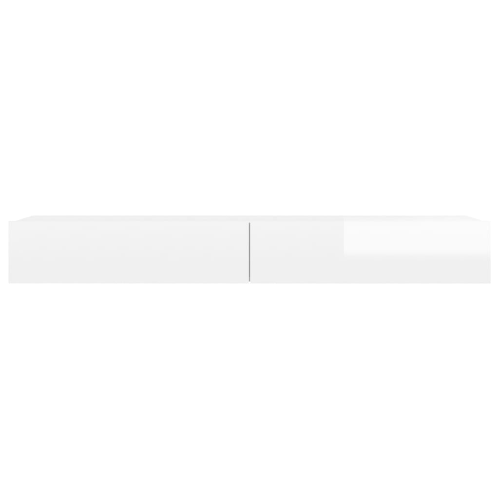 TV-Schrank mit LED-Leuchten Hochglanz-Weiß 120x35x15,5 cm