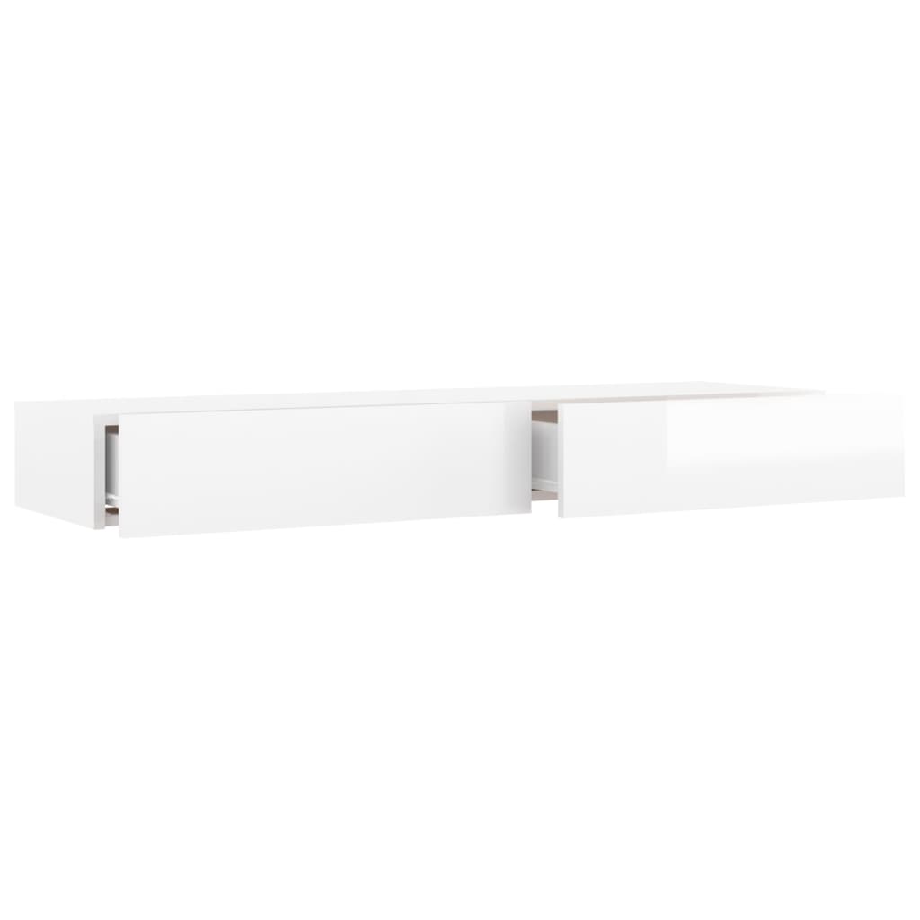 TV-Schrank mit LED-Leuchten Hochglanz-Weiß 120x35x15,5 cm