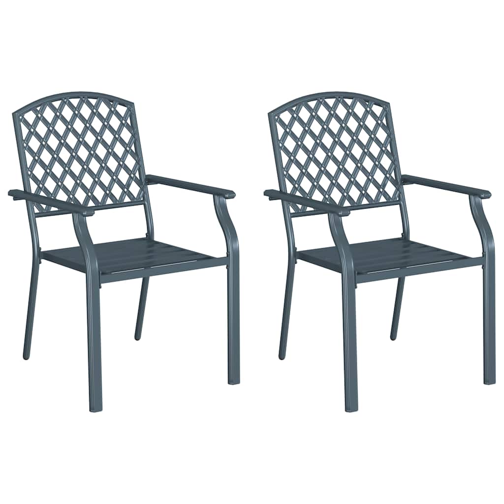Gartenstuhl 2 pcs Anthrazit 56 x 65 x 89 cm Stahl