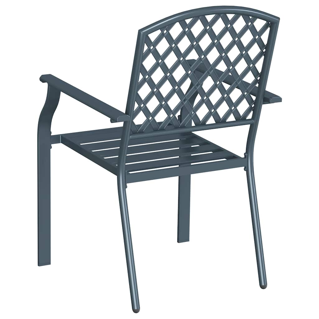 Gartenstuhl 2 pcs Anthrazit 56 x 65 x 89 cm Stahl