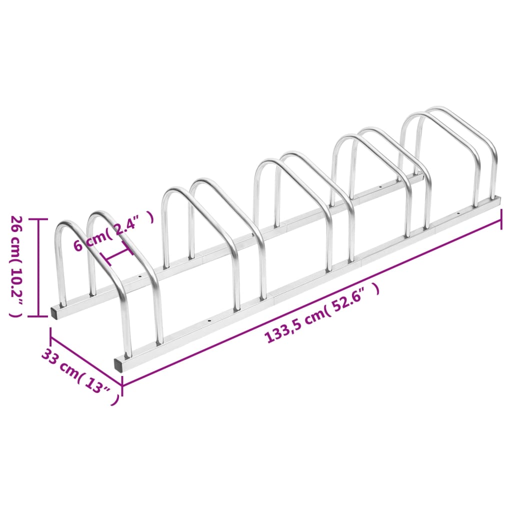 Fahrradständer für 5 Fahrräder Verzinkter Stahl
