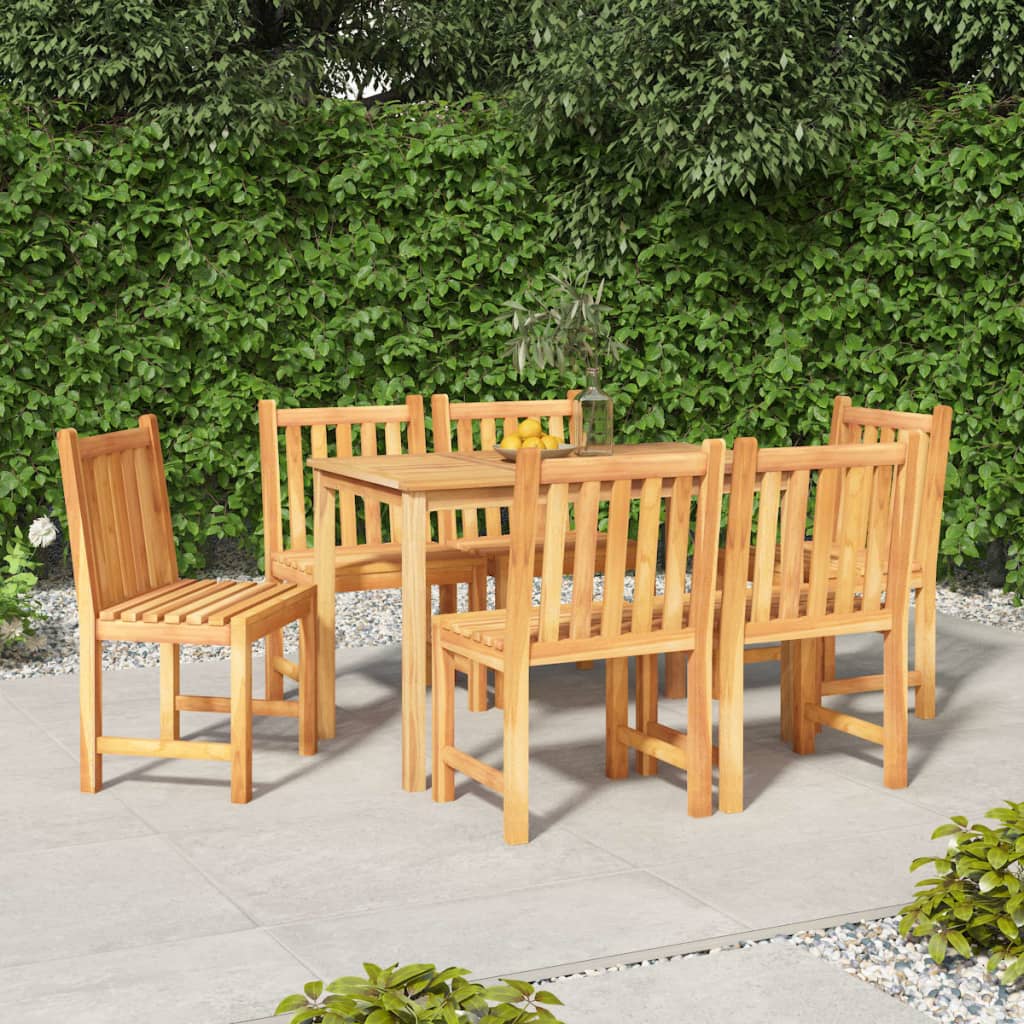 7-tlg. Garten-Essgruppe Massivholz Teak