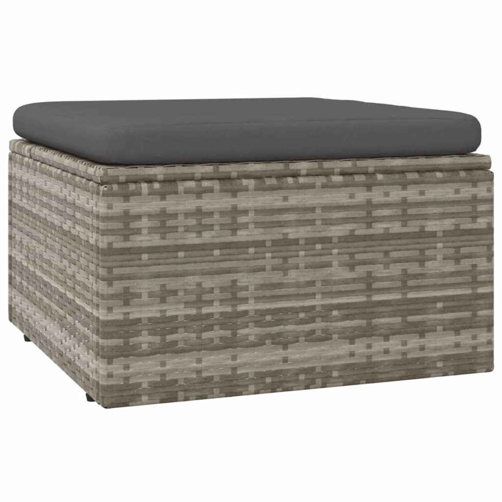 5-tlg. Garten-Lounge-Set mit Kissen Grau Poly Rattan
