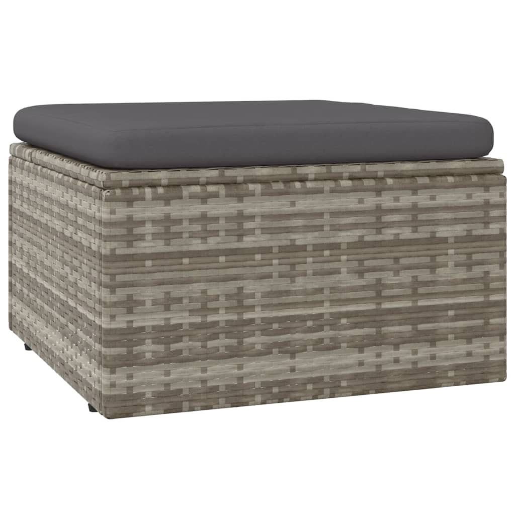 6-tlg. Garten-Lounge-Set mit Kissen Grau Poly Rattan