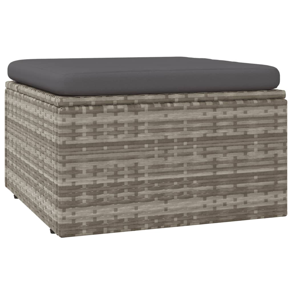 8-tlg. Garten-Lounge-Set mit Kissen Grau Poly Rattan