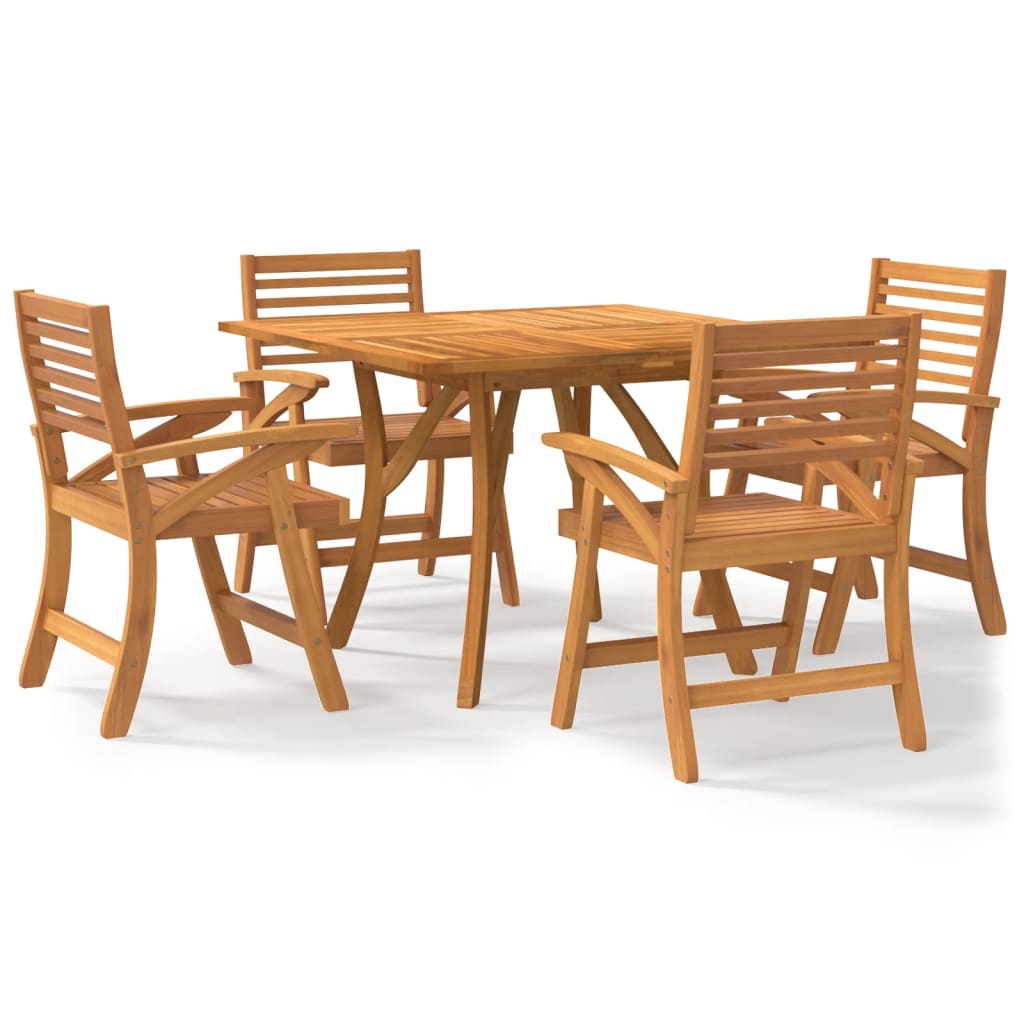 5-tlg. Garten-Essgruppe Massivholz Akazie