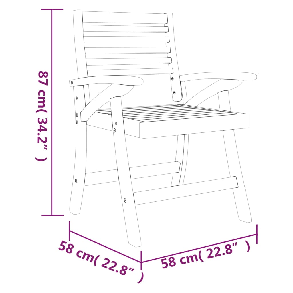 Gartenstühle 4 Stk. 58x58x87 cm Massivholz Akazie