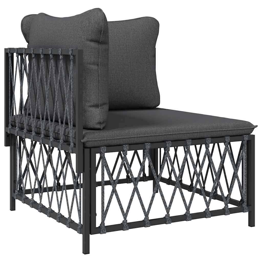 Garten-Ecksofa mit Kissen Anthrazit Gewebe