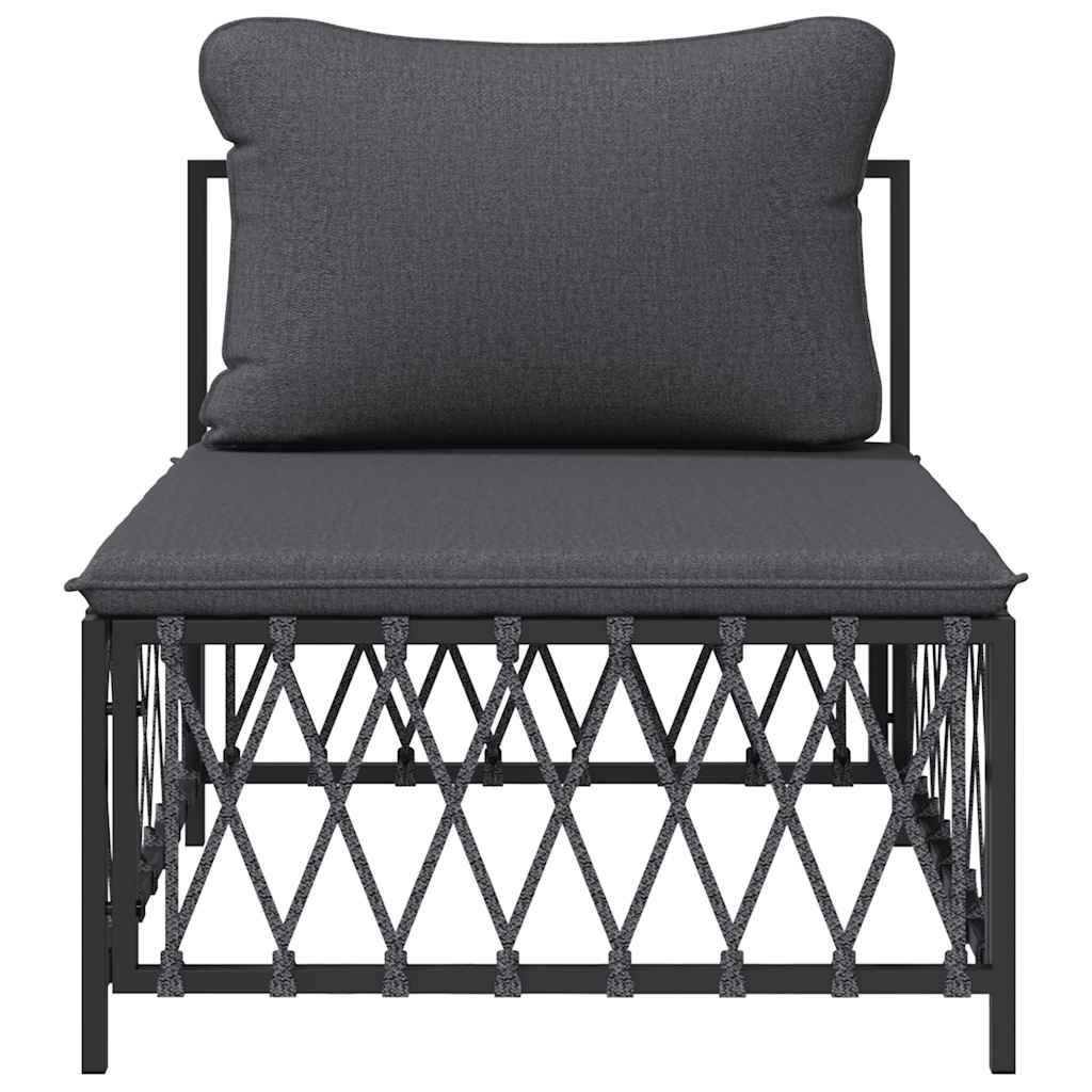 Garten-Mittelsofa mit Kissen Anthrazit Gewebe