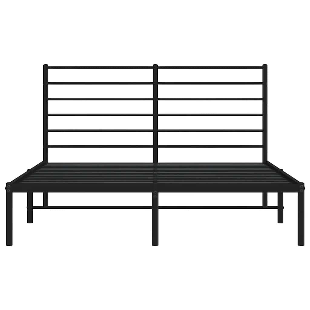 Bettgestell mit Kopfteil Metall Schwarz 120x200 cm