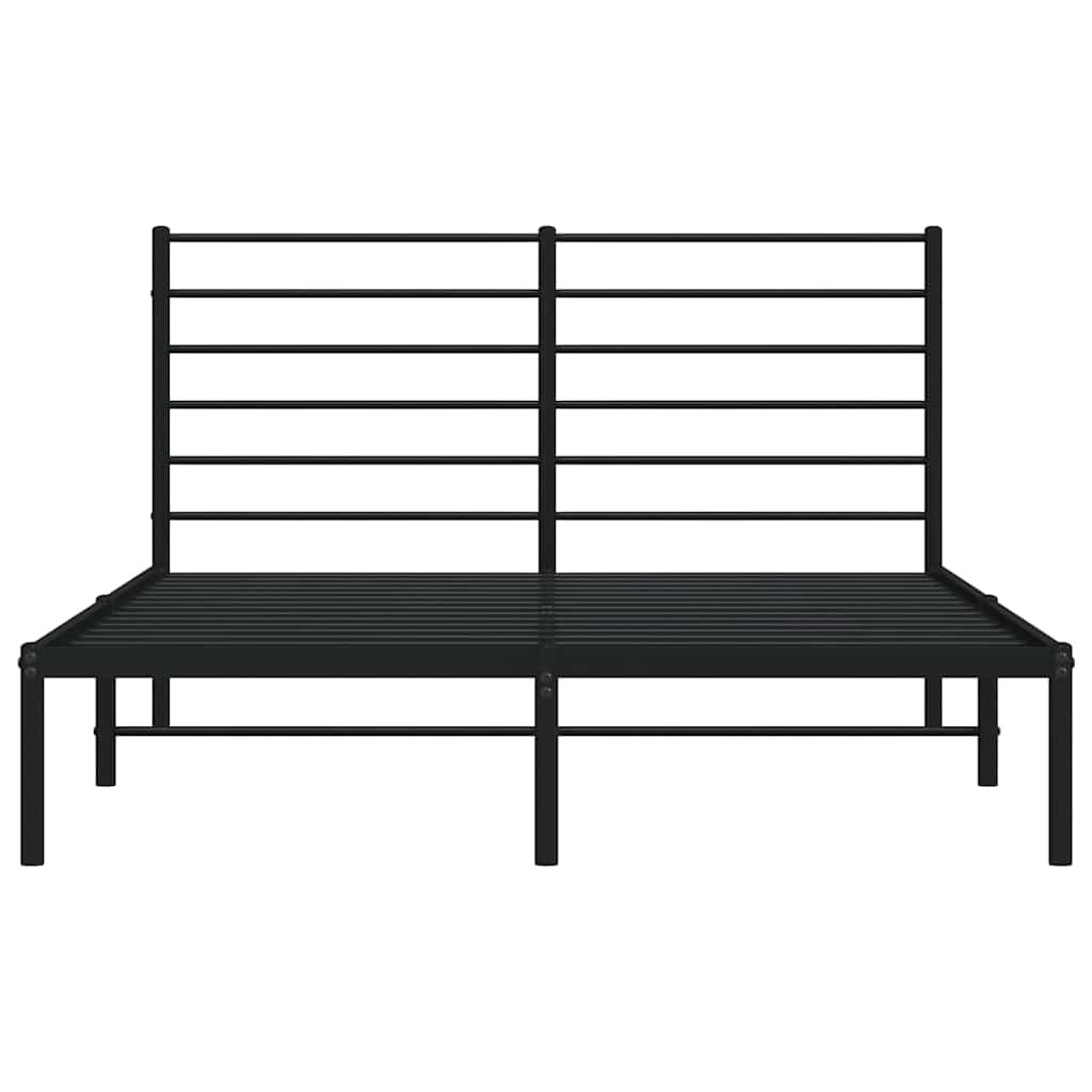 Bettgestell mit Kopfteil Metall Schwarz 140x200 cm