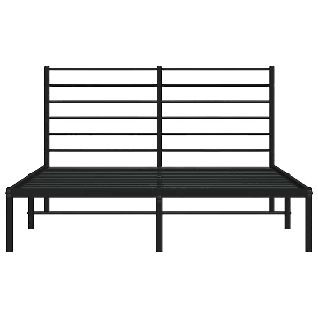 Bettgestell mit Kopfteil Metall Schwarz 150x200 cm