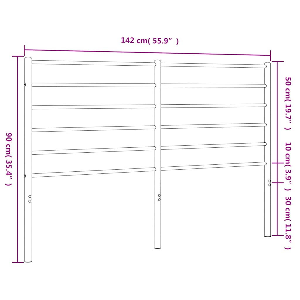 Ersatz-Kopfteil Metall Schwarz 135 cm