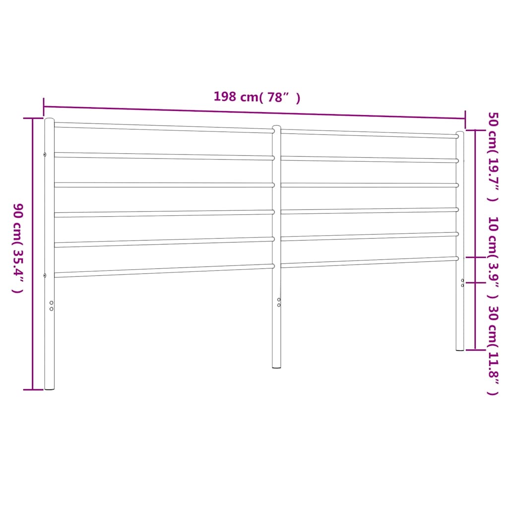 Ersatz-Kopfteil Metall Schwarz 193 cm