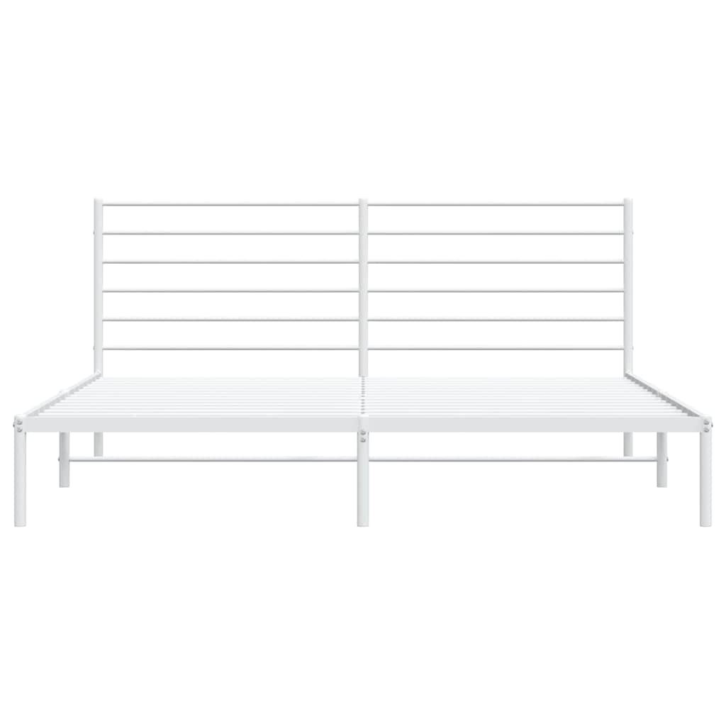 Bettgestell mit Kopfteil Metall Weiß 193x203 cm