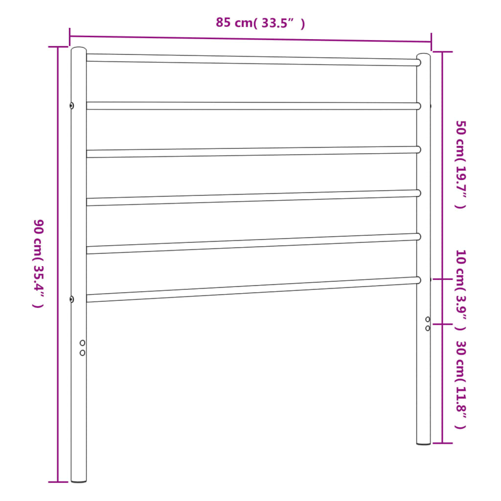 Ersatz-Kopfteil Metall Weiß 80 cm