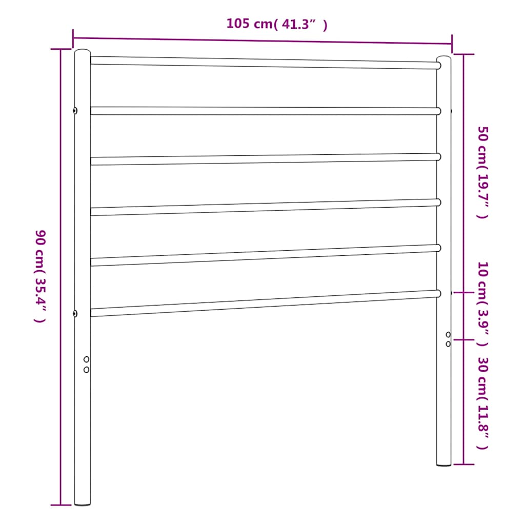 Ersatz-Kopfteil Metall Weiß 100 cm