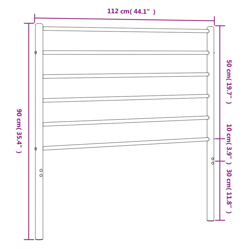 Ersatz-Kopfteil Metall Weiß 107 cm
