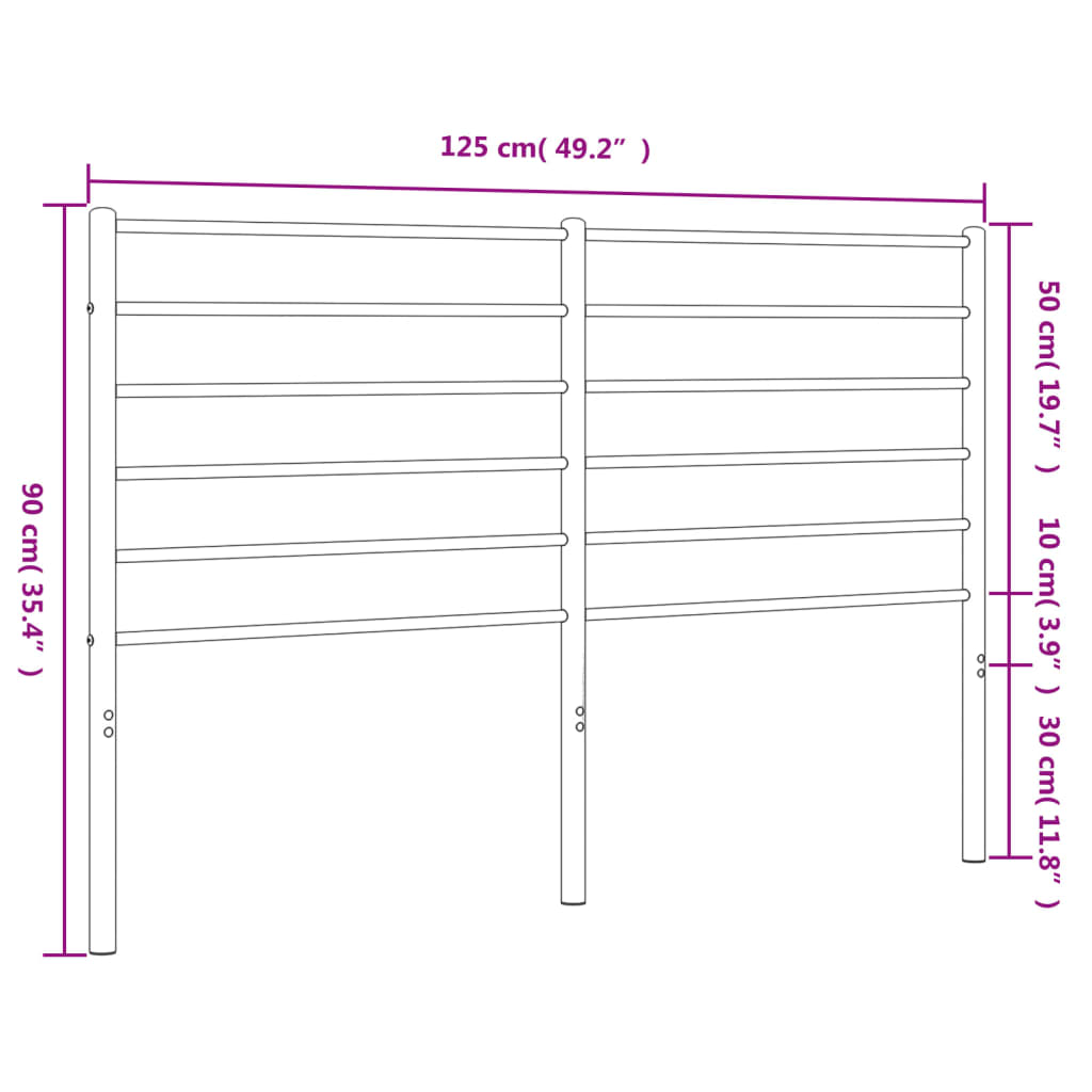 Ersatz-Kopfteil Metall Weiß 120 cm