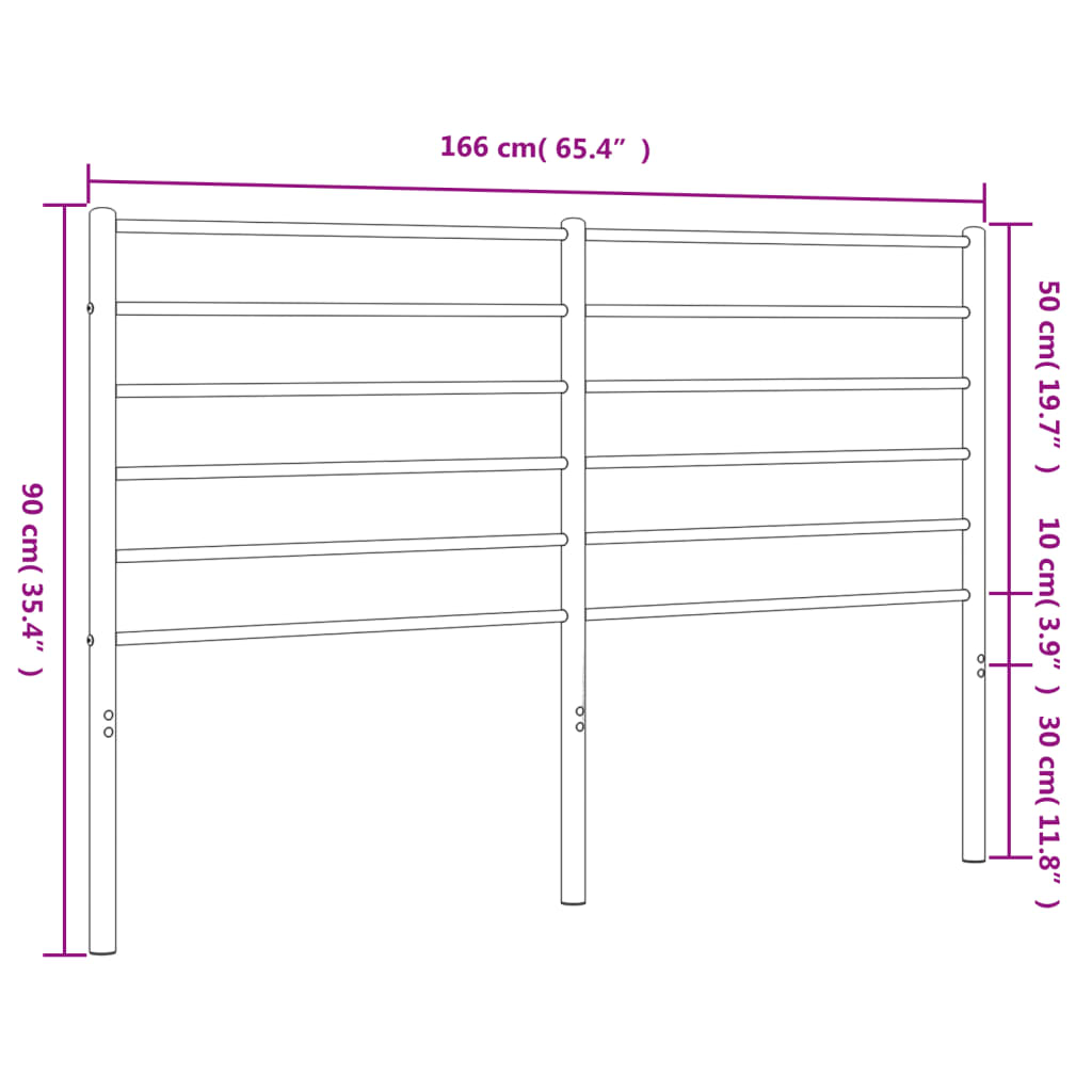 Ersatz-Kopfteil Metall Weiß 160 cm