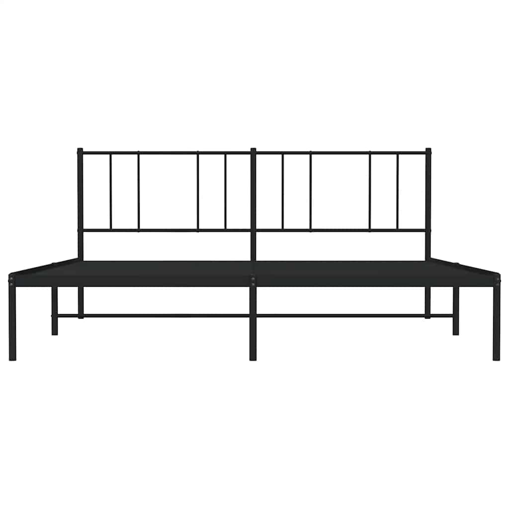 Bettgestell mit Kopfteil Metall Schwarz 183x213 cm