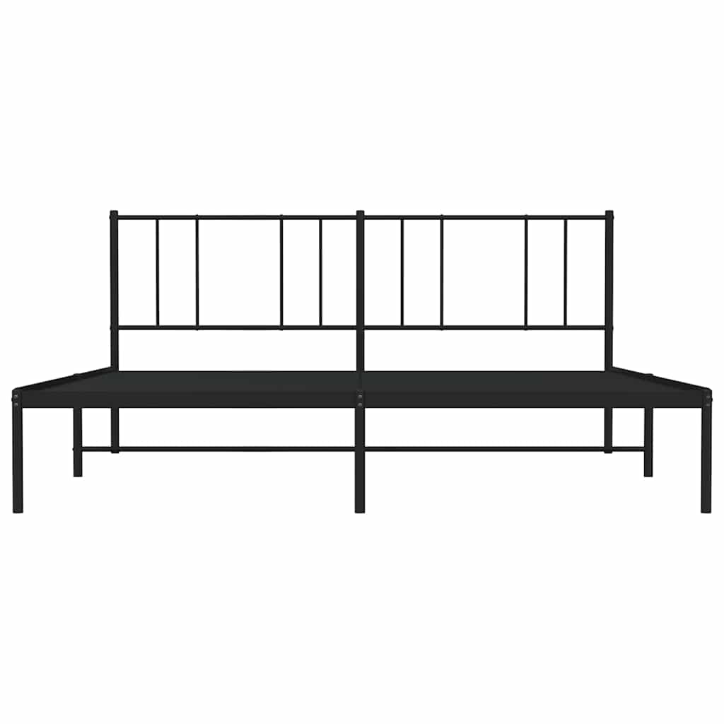 Bettgestell mit Kopfteil Metall Schwarz 193x203 cm