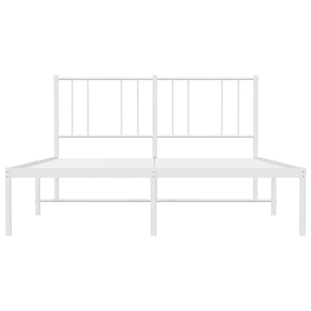Bettgestell mit Kopfteil Metall Weiß 160x200 cm