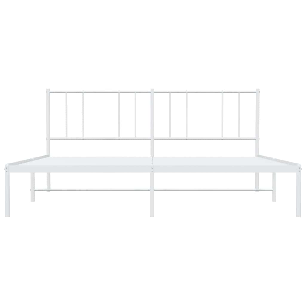 Bettgestell mit Kopfteil Metall Weiß 180x200 cm