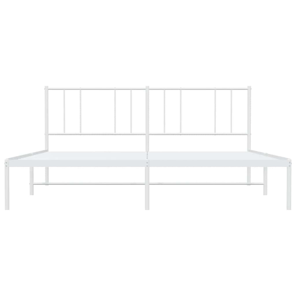Bettgestell mit Kopfteil Metall Weiß 193x203 cm