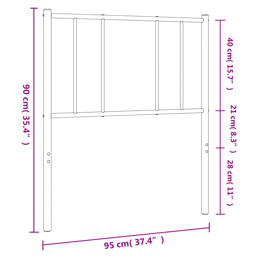 Ersatz-Kopfteil Metall Weiß 90 cm
