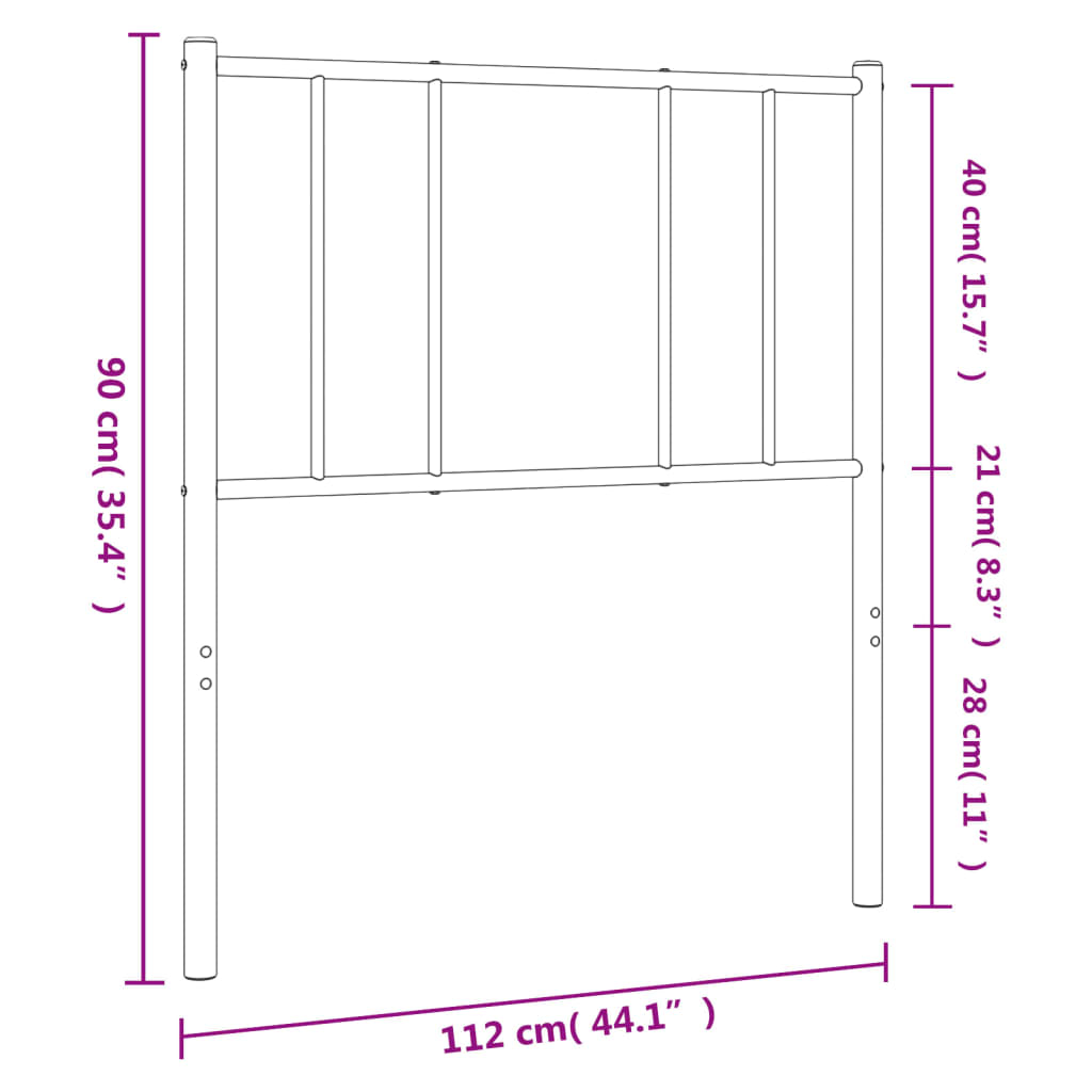 Ersatz-Kopfteil Metall Weiß 107 cm