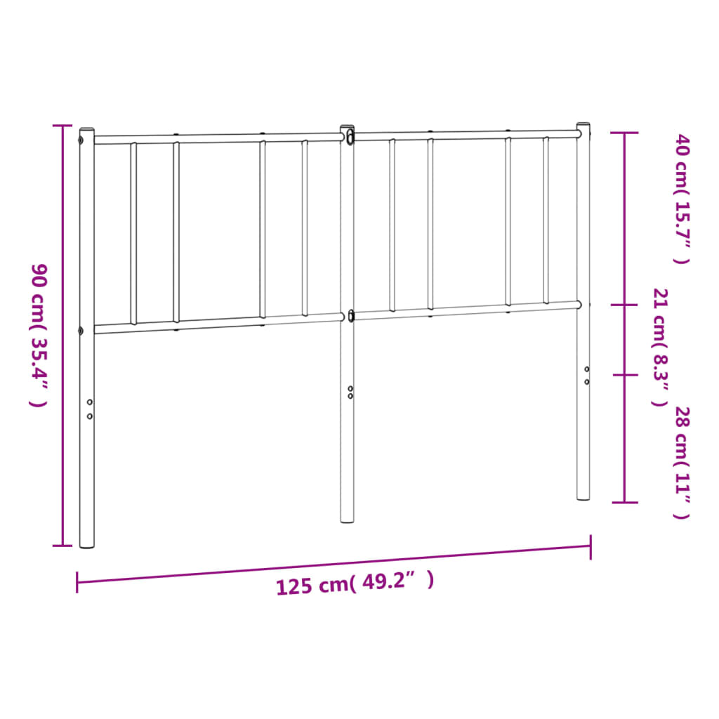 Ersatz-Kopfteil Metall Weiß 120 cm