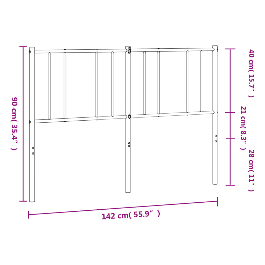 Ersatz-Kopfteil Metall Weiß 135 cm